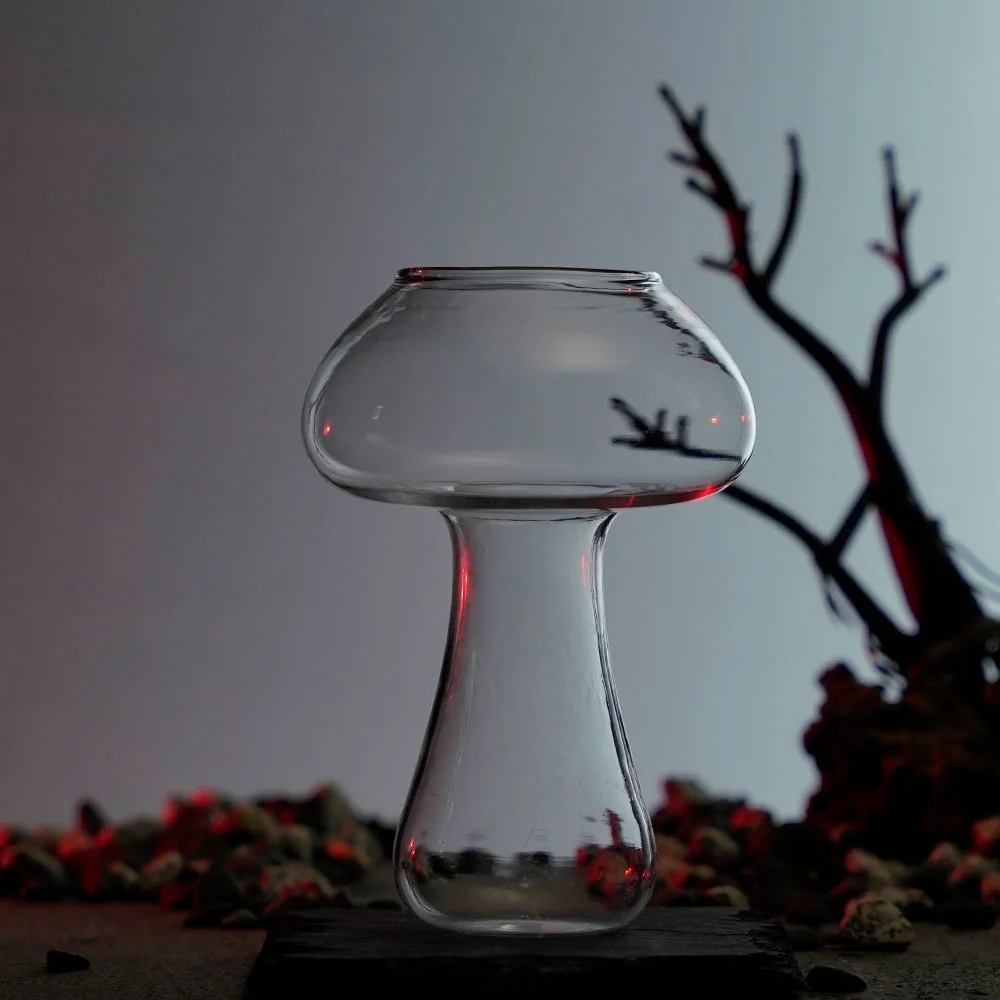 Empty Cocktail Glass that resembles a mushroom