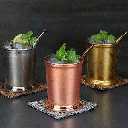 Mint Julep Mojito Stainless Steel Metal Mug for Chilled drinks and cocktails