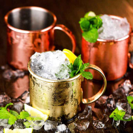 Three Color Variants of the Flat Moscow Mule Mug