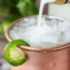 Delicious Icy Cocktail chilled inside the Flat Moscow Mule Mug