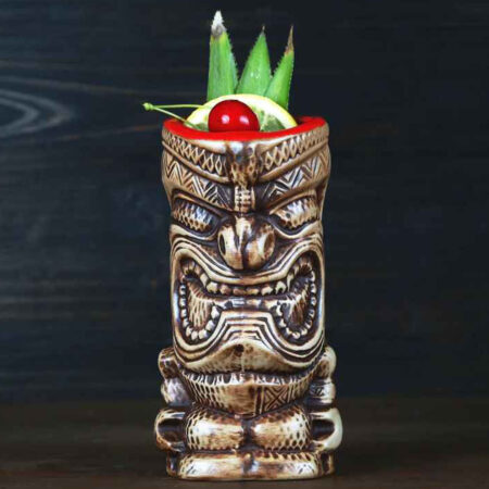 Mr Grumpy Tiki Mug for drinking beer wine and fun and exotic alcoholic beverages and fancy juicy cocktails