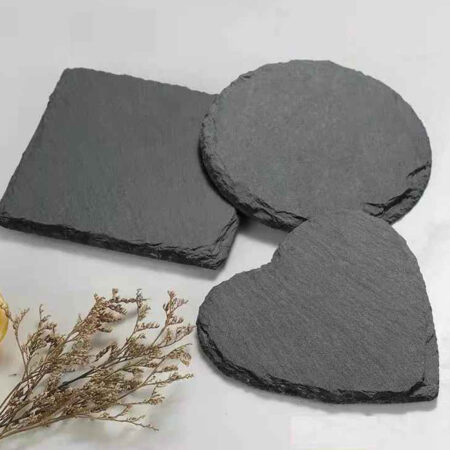 Natural Black Stone Pads Stylish Decoration for Bar Restaurant House under Glassware and cups prevents condensation 1