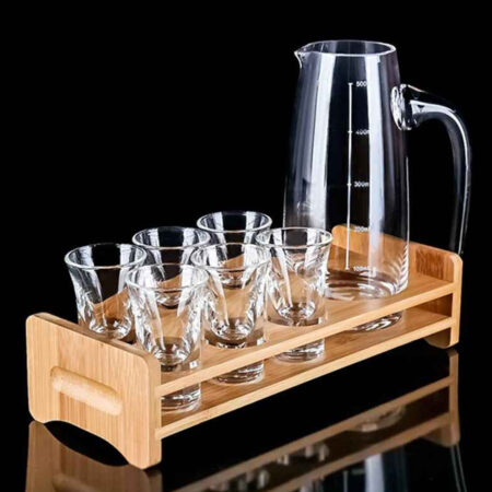 Shot Glasses with a dispenser jug for drinking tequila vodka whisky and other cocktails