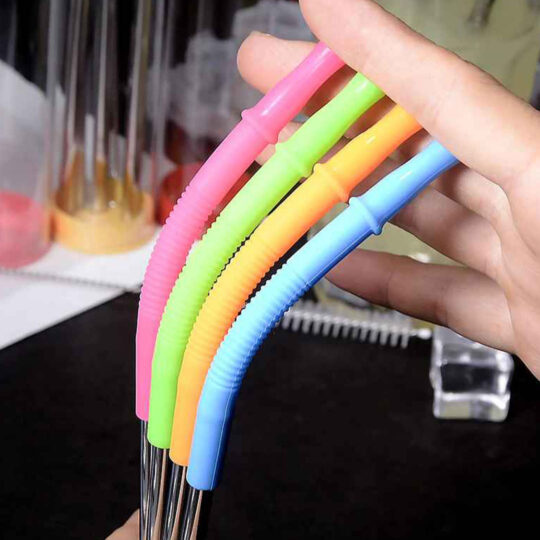 Fun and colorful reusable drinking straws for drinks and cocktails