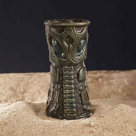 The Amber Monster Tiki Mug for drinking beer wine and fun and exotic alcoholic beverages and fancy juicy cocktails