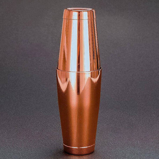 Copper plated stainless steel Boston cocktail shaker