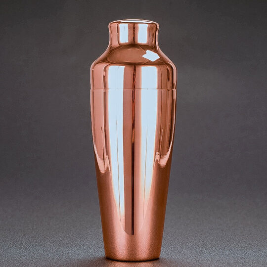 copper plated french parisian stainless steel cocktail shaker