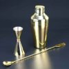 Essential gold plated Three Piece bartending set for starting to make cocktails