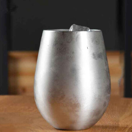 Fun decorative metal mug that looks like an egg