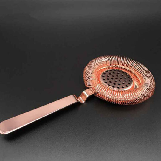 copper plated stainless steel hawthorne strainer for cocktails