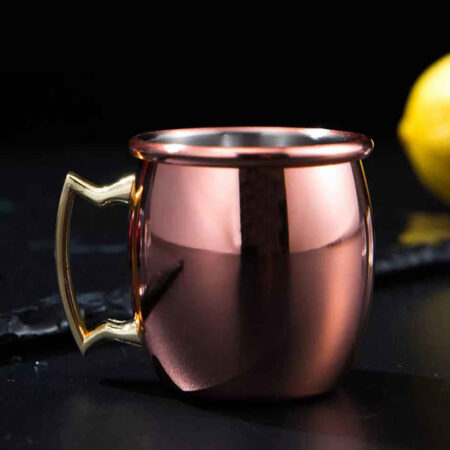 copper plated stainless steel bartending cocktail jigger for measuring cocktails