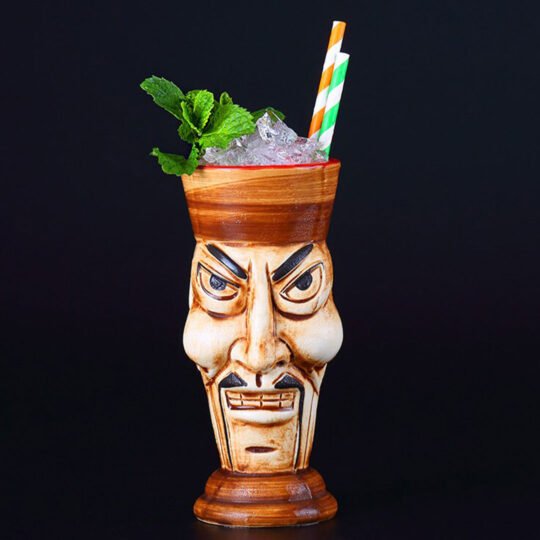 The Professor Tiki Mug for drinking beer wine and fun and exotic alcoholic beverages and fancy juicy cocktails