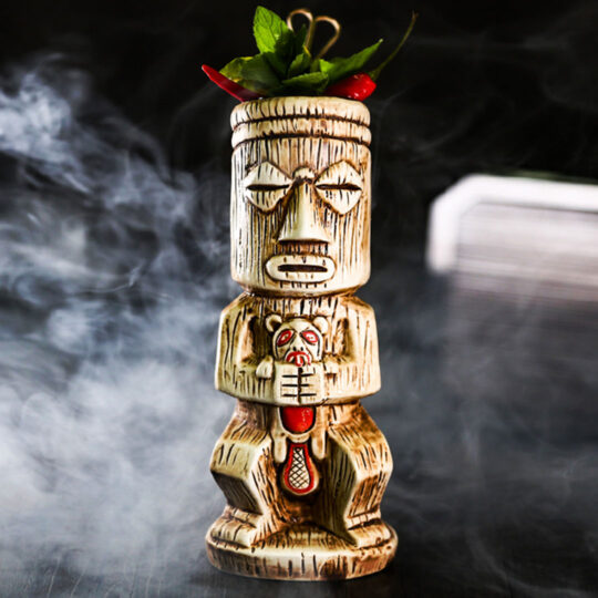 The Resting Ancient Tiki Mug for drinking beer wine and fun and exotic alcoholic beverages and fancy juicy cocktails