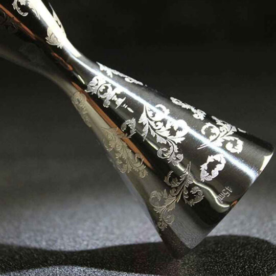Stainless Steel Engraved Bartending Jigger for measuring Cocktail Ingredients