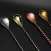 Four stainless steel cocktail bar spoons