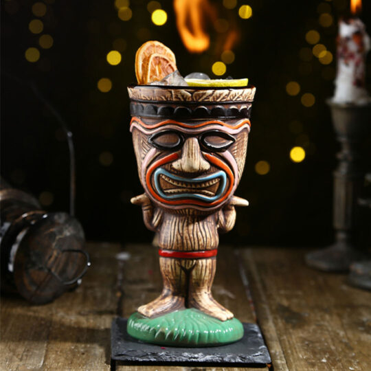 Wiggidy Doo Tiki Mug for drinking beer wine and fun and exotic alcoholic beverages and fancy juicy cocktails