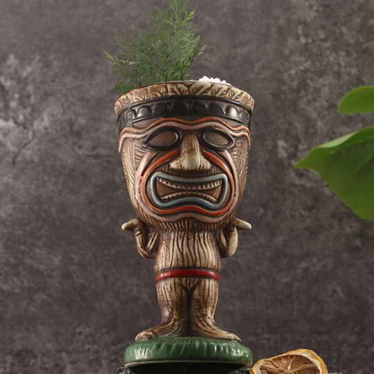 Wiggidy Doo Tiki Mug for drinking beer wine and fun and exotic alcoholic beverages and fancy juicy cocktails