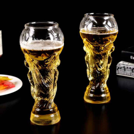 Football World League Soccer Trophy Glass for drinking beer and watching tv