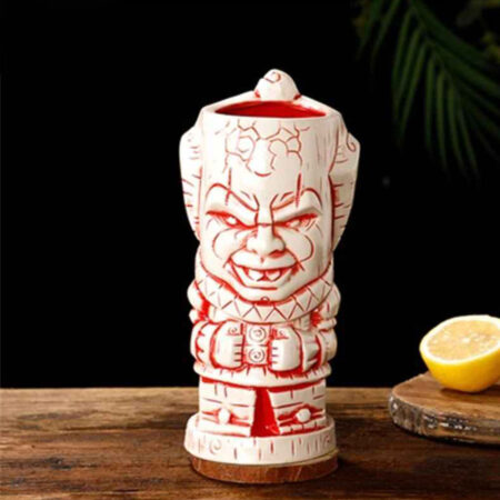 The Fearful Villain Clown Tiki Mug for drinking fun and exotic alcoholic beverages and fancy juicy cocktails