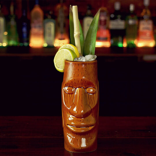 The Swollen Statue Tiki Mug for drinking beer wine and fun and exotic alcoholic beverages and fancy juicy cocktails