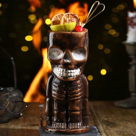 Kelly The Skelly Tiki Mug for drinking beer wine and fun and exotic alcoholic beverages and fancy juicy cocktails