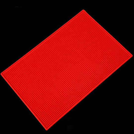 Large Rectangular Rubber Bar Mat Red