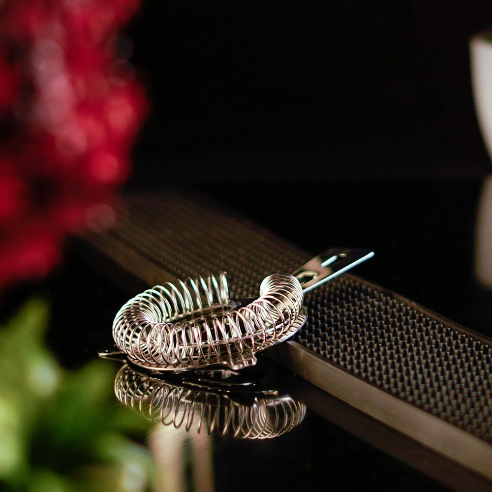stainless steel Hawthorne strainer for straining cocktails