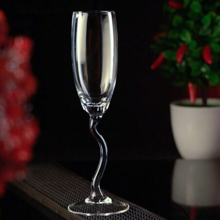 The Deviated Flute Champagne Glass Empty