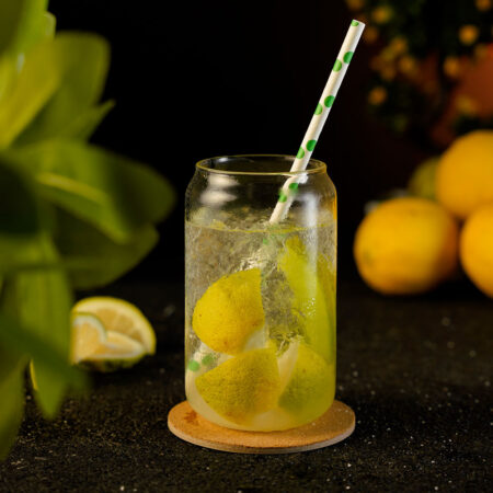 Refreshing Caipirissima Cocktail Filled inside a Jar Cocktail Glass