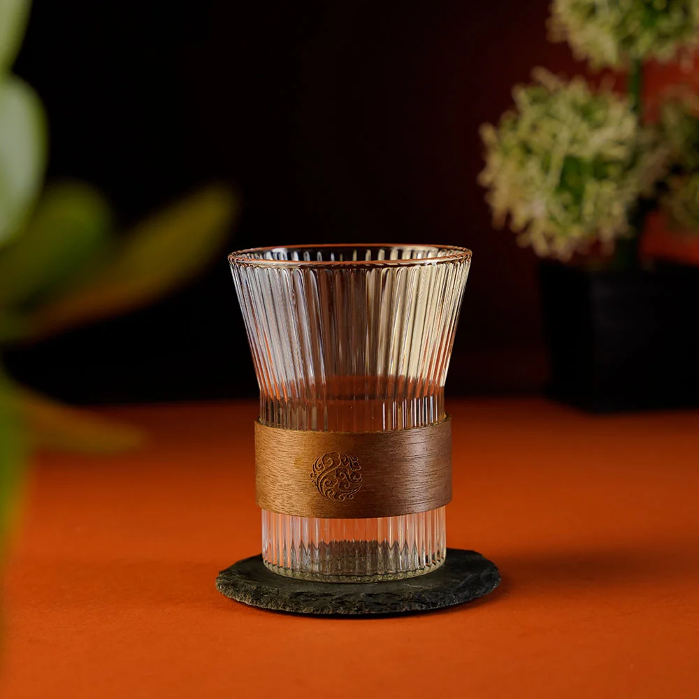 Exquisite Striped Bamboo Cup cocktail glass