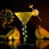 Unique Twirling Stem Green Martini Glass