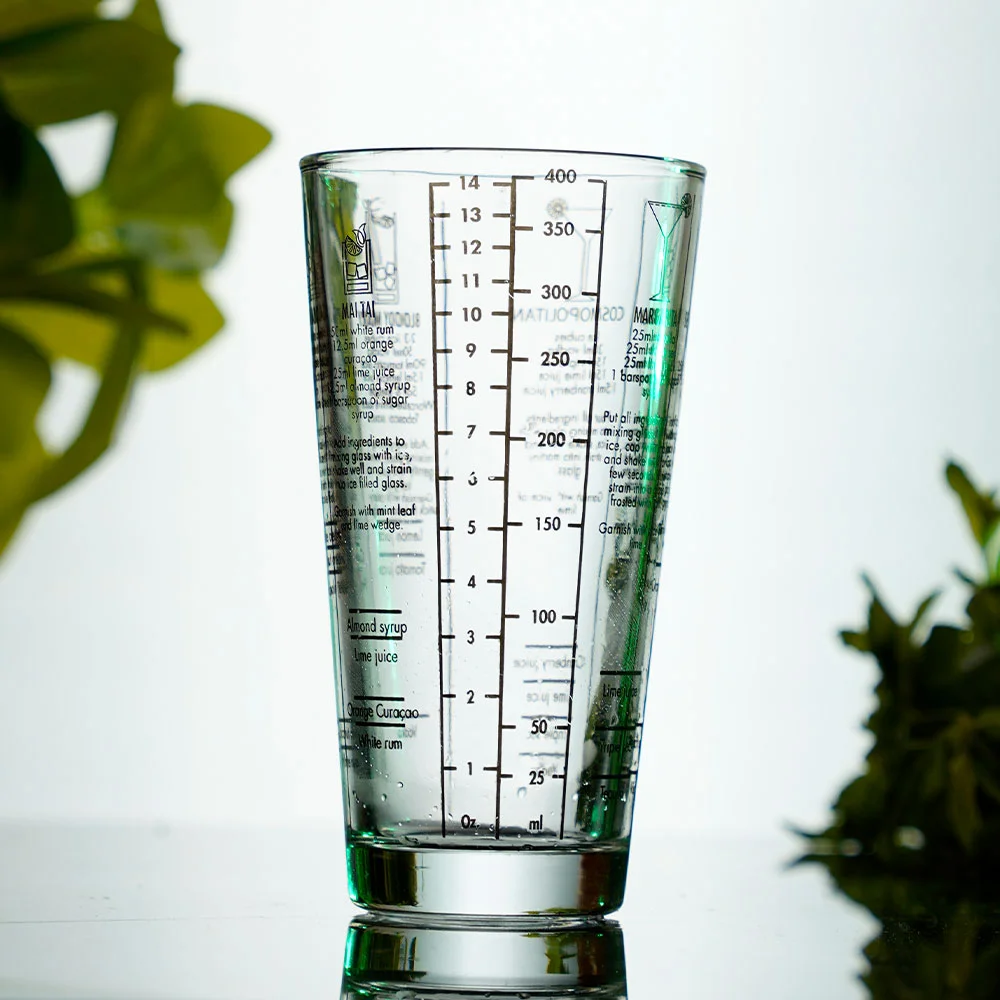 Measurement Engraved Mixing Glass for stirring cocktails