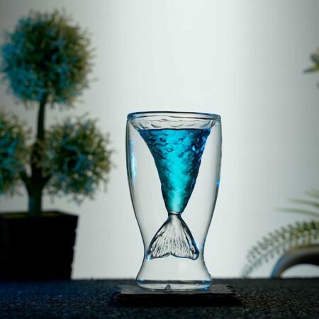 Blue Cocktail inside a Mermaid Cocktail Glass