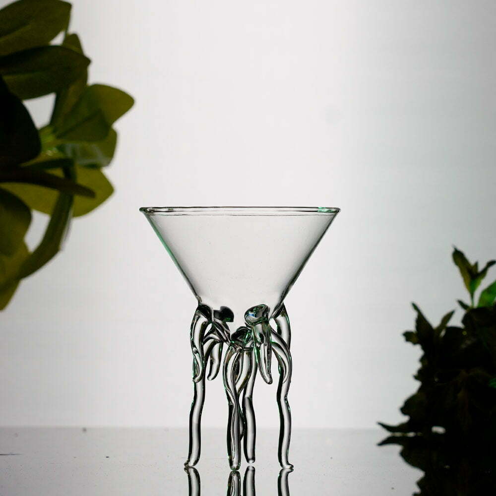 Exquisite octopus like cocktail martini glass