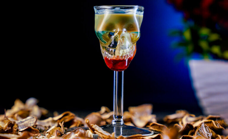 Spooky Skeleton Cocktail Glass for Halloween parties
