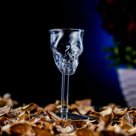 Cocktail shot glass resembling a skull