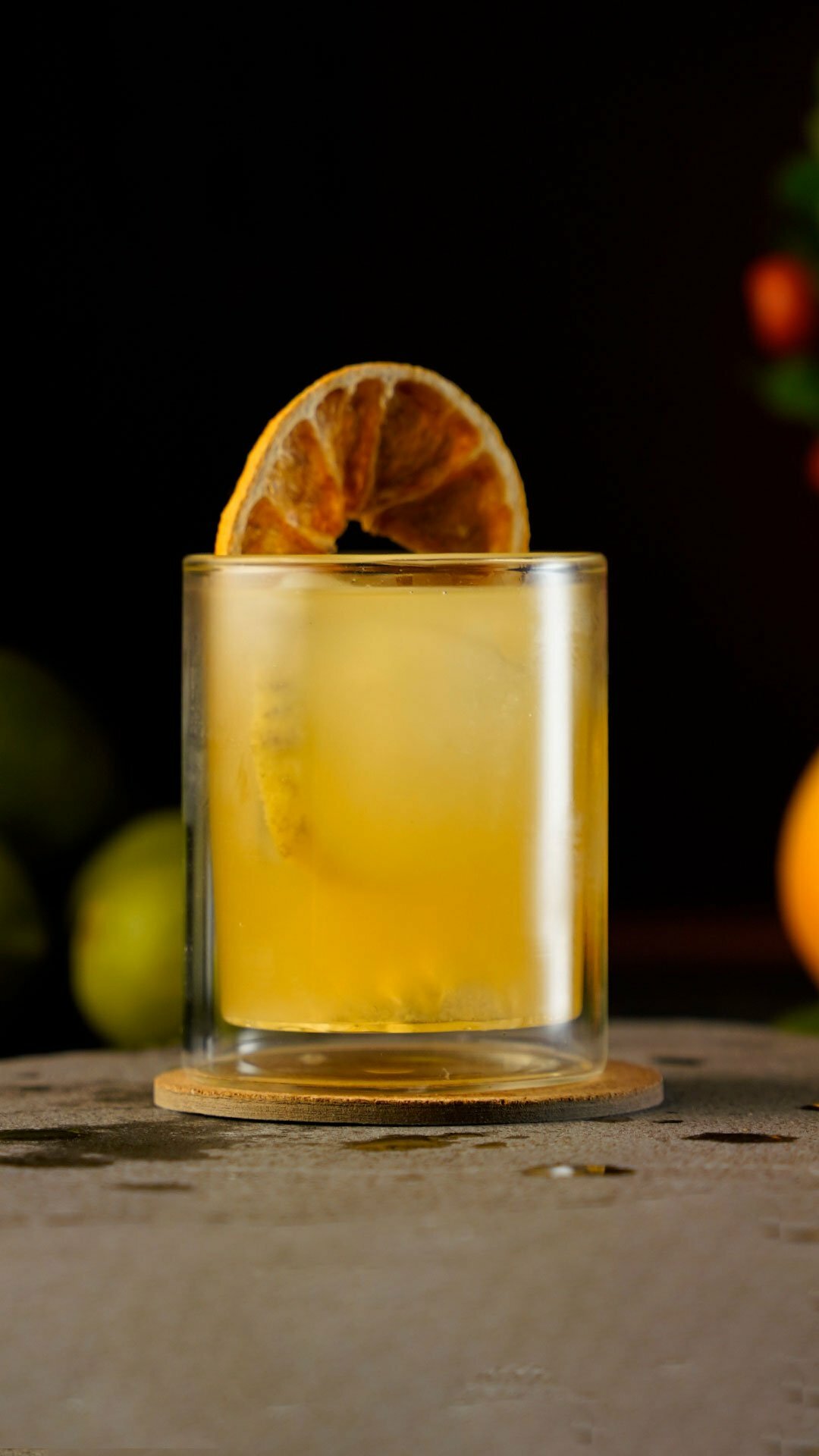 Orange Whisky Cobbler Cocktail inside a Short Glass