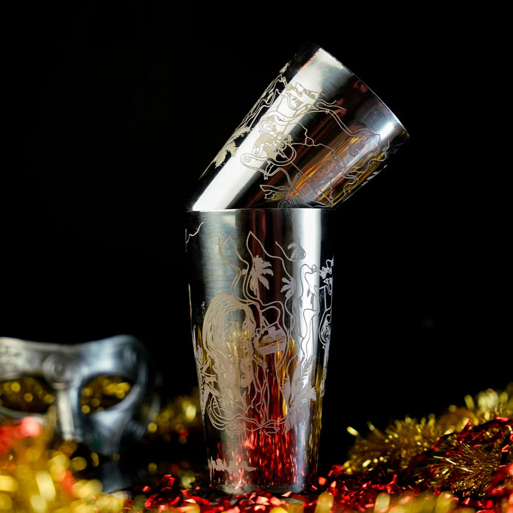Engraved Stainless Steel Shaker for shaking cocktails