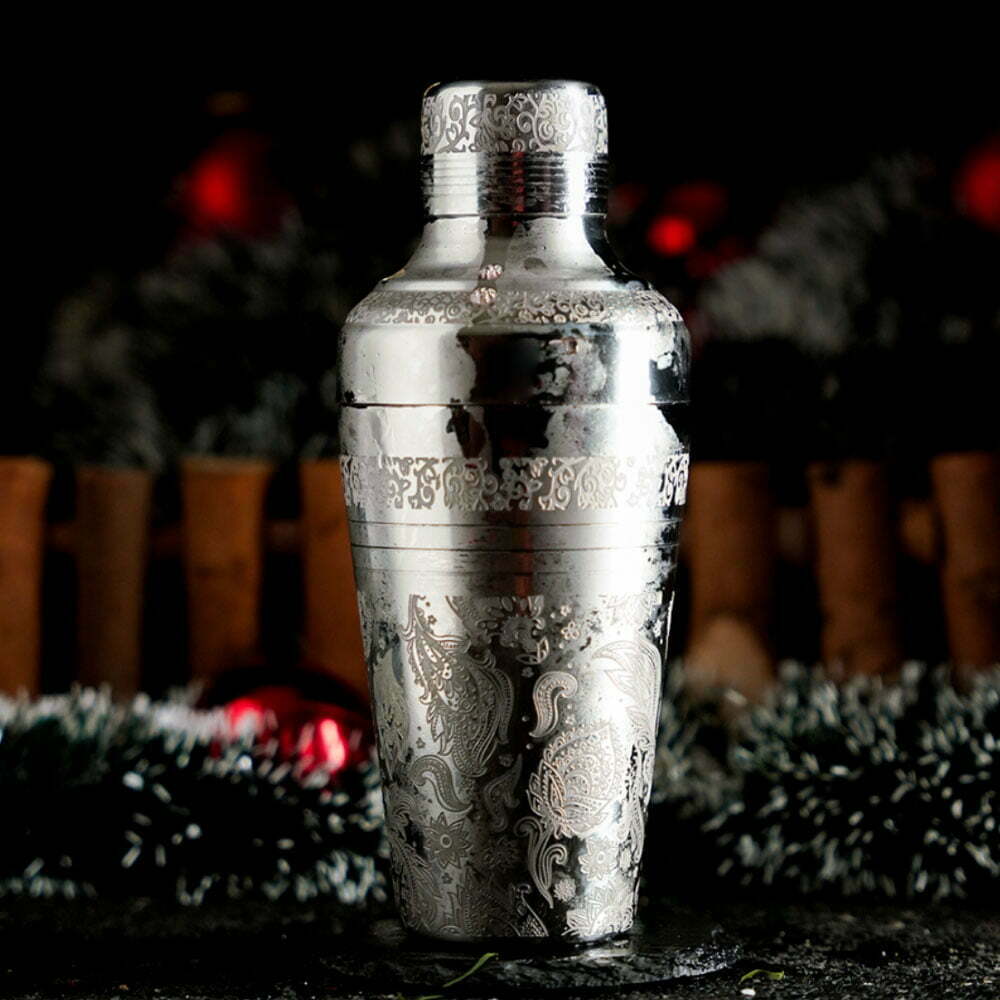 Engraved Stainless Steel Shaker for shaking cocktails