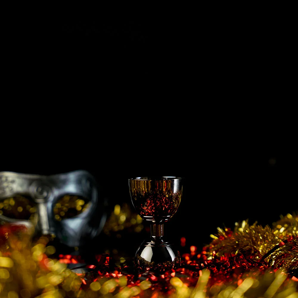 Black Metallic Bartending Jigger for measuring cocktail ingredients
