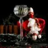 Exquisite Wine Goblet with a Santa Clause hanging up on it