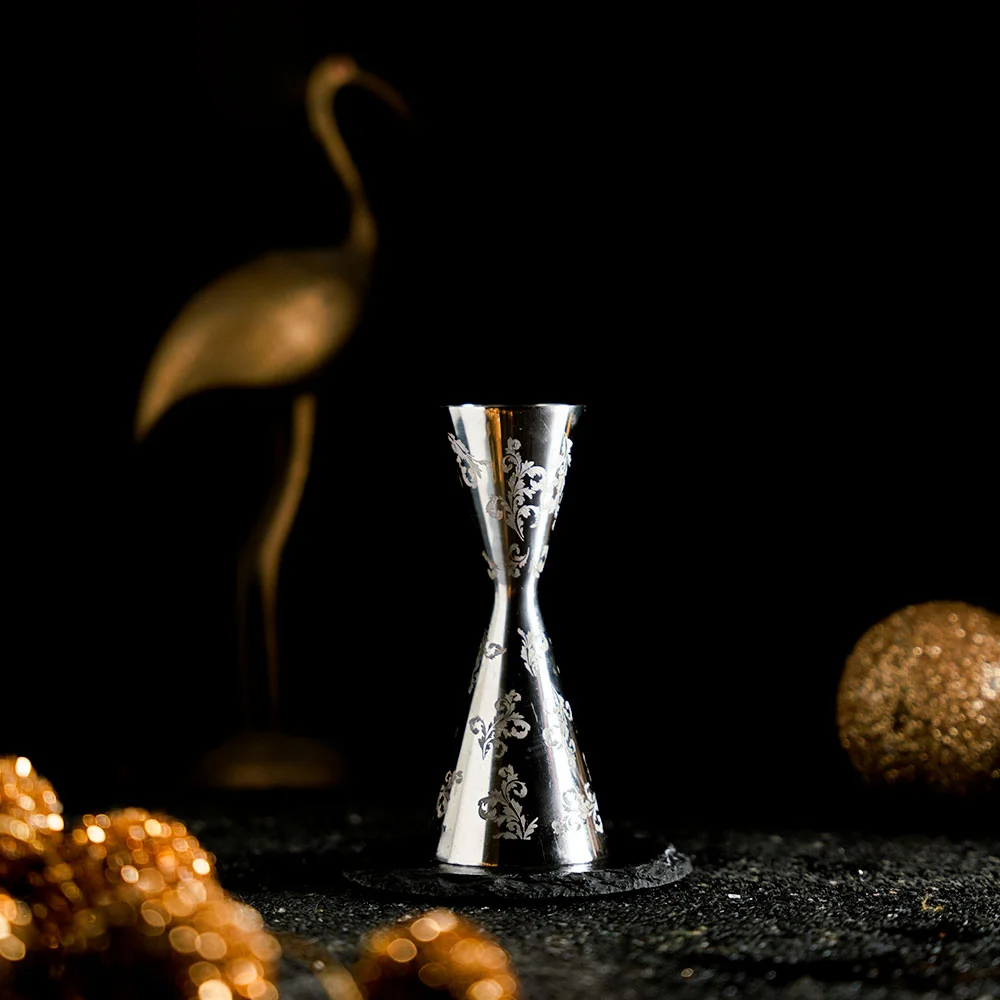 Stainless Steel Engraved Bartending Jigger for measuring Cocktail Ingredients